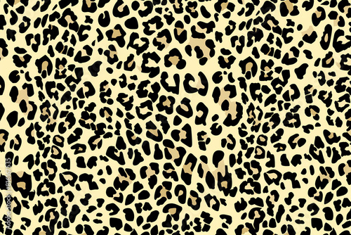 Leopard print seamless wallpaper background endless decorative texture. black and white decorative element.