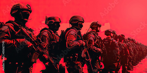 Legal Authority (Red): Signifies debates about the legal authority and constitutionality of police militarization photo