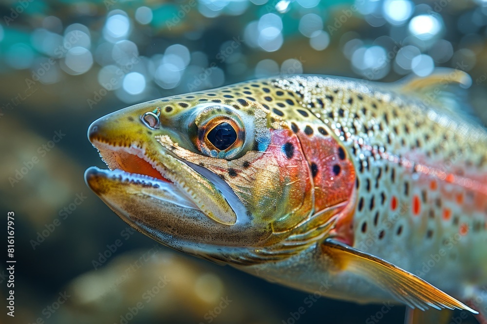 Rainbow Trout in a mountain stream, representing pristine freshwater habitats. Rainbow Trout in a mountain stream, representing pristine freshwater habitats.