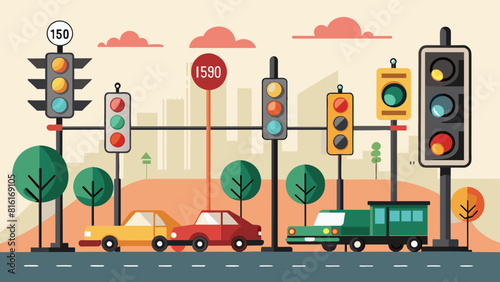 Urban Traffic Intersection with Stoplights and Vehicles