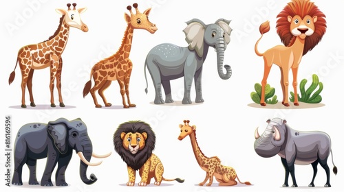 A collection of detailed illustrations presenting African animals  ideal for educational and creative use