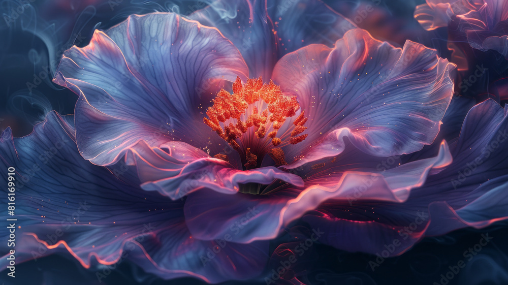 universe in the vague shape of a lisianthus bloom, undefined and abstract,generative ai