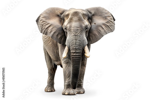 Large elephant standing white surface © Valentin