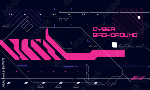 Modern cyberpunk poster. Futuristic Abstract HUD. Good for game UI. Vector Illustration EPS10