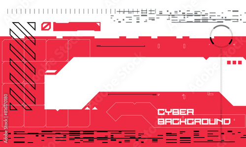 Modern cyberpunk poster. Futuristic Abstract HUD. Good for game UI. Vector Illustration EPS10