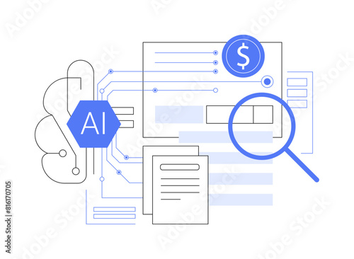 AI-Predictive Research Funding abstract concept vector illustration.