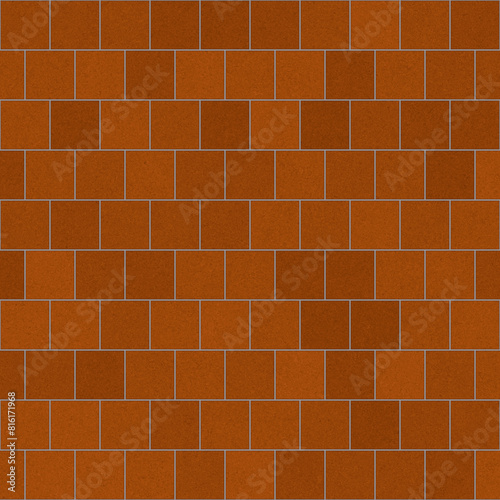 Terracotta tiles construction material floor design, illustration 3d mapping texture square pattern