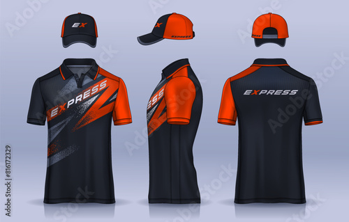 Corporate Work Shirts,t-shirt and cap templates design. uniform for company.	