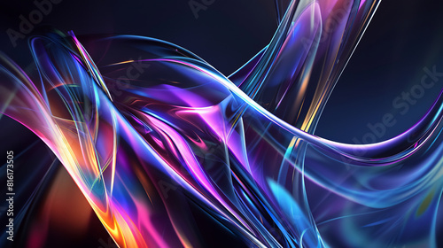 Ethereal abstract design featuring a blend of iridescent colors refracting through a 3d glass texture with a dark background --ar 16 9 Job ID  2f1c72a3-2f9e-4327-90ab-53840b2411d7