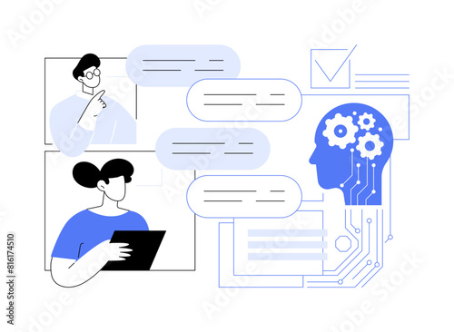 AI-Streamlined Stakeholder Engagement abstract concept vector illustration.
