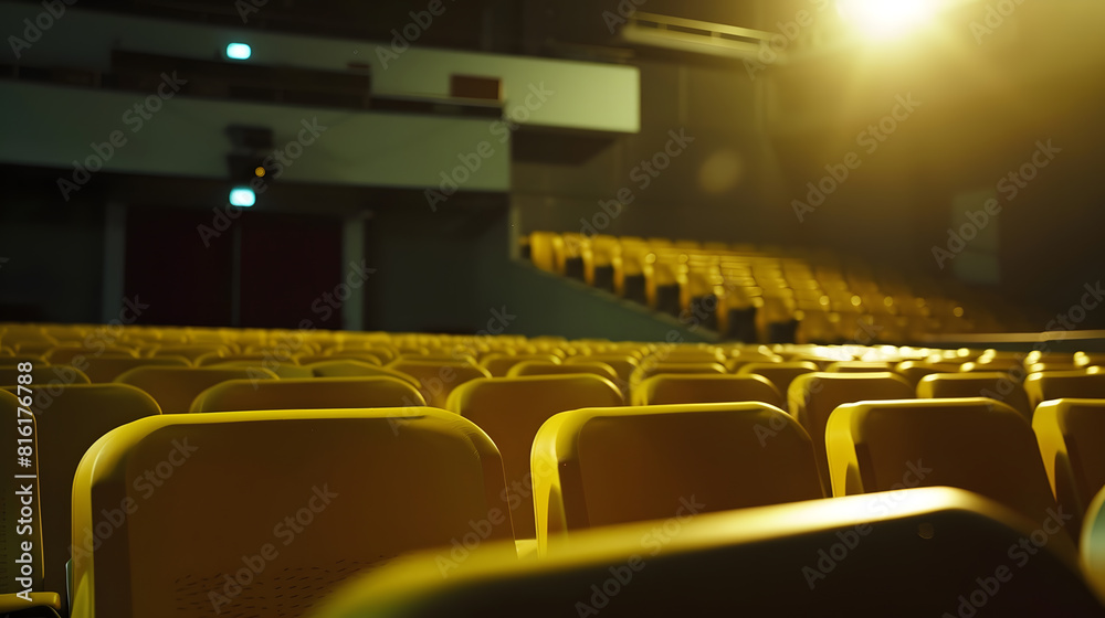 Yellow seats in empty auditorium : Generative AI