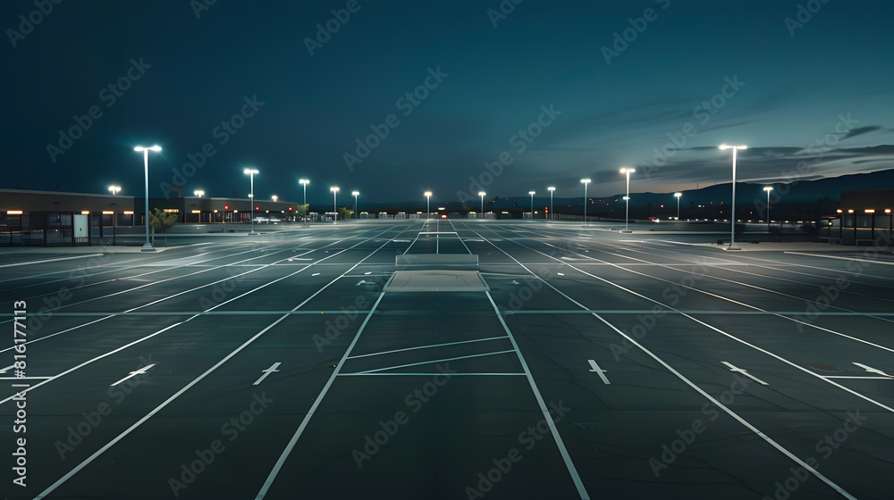 Empty Parking Lot Professional use auto advertising backplate : Generative AI