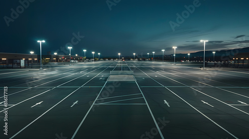 Empty Parking Lot Professional use auto advertising backplate   Generative AI