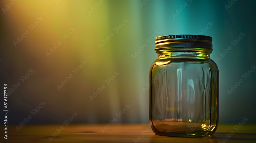 Close empty glass jar for food and canned food with clipping path : Generative AI