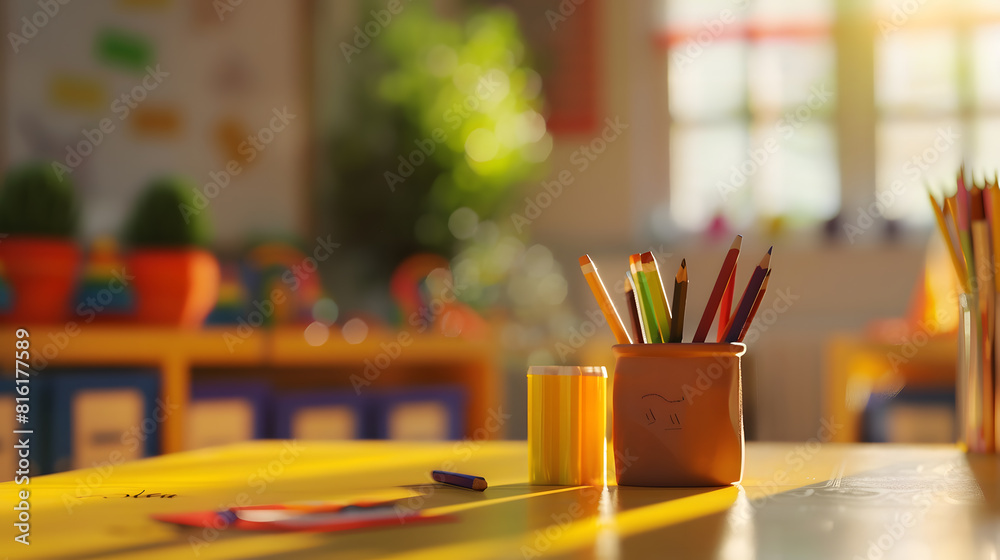Elementary classroom back to school concept : Generative AI Elementary classroom back to school concept : Generative AI