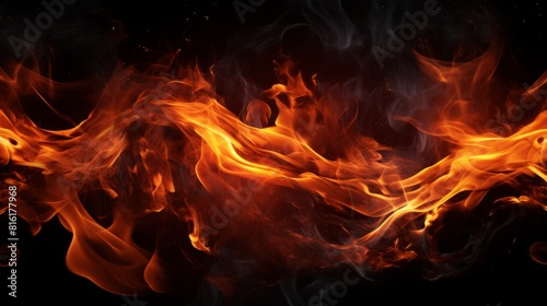 An image capturing the raw power and mesmerizing beauty of a blaze, flames engulfing the frame with their heat and light