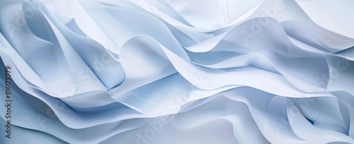 Flowing Blue and White Abstract Paper Waves 