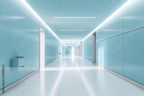 Empty modern hospital corridor © Alina