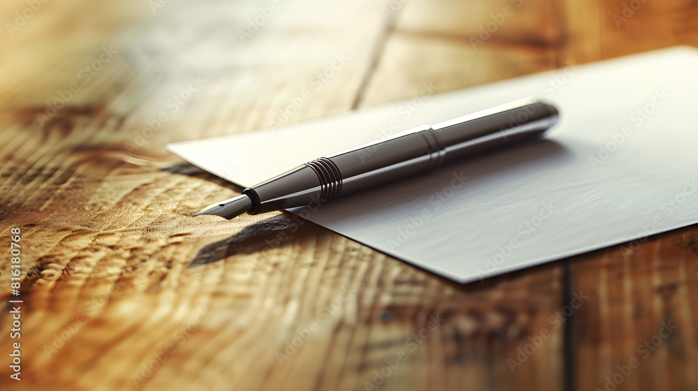note with pen on wood background : Generative AI