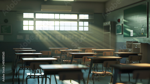 Empty school classroom : Generative AI