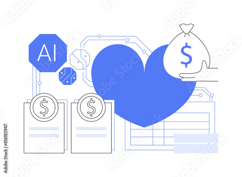 AI-Enhanced Donor Engagement abstract concept vector illustration.