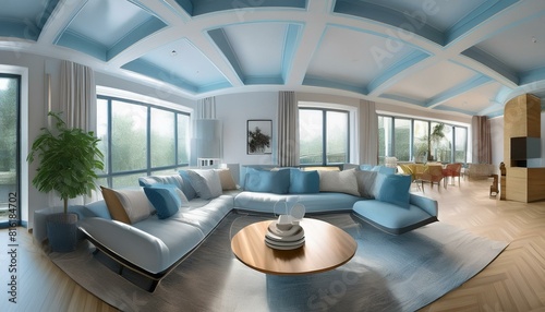 360 living room panorama interior. Modern high degree definition. © Muhammad Faizan