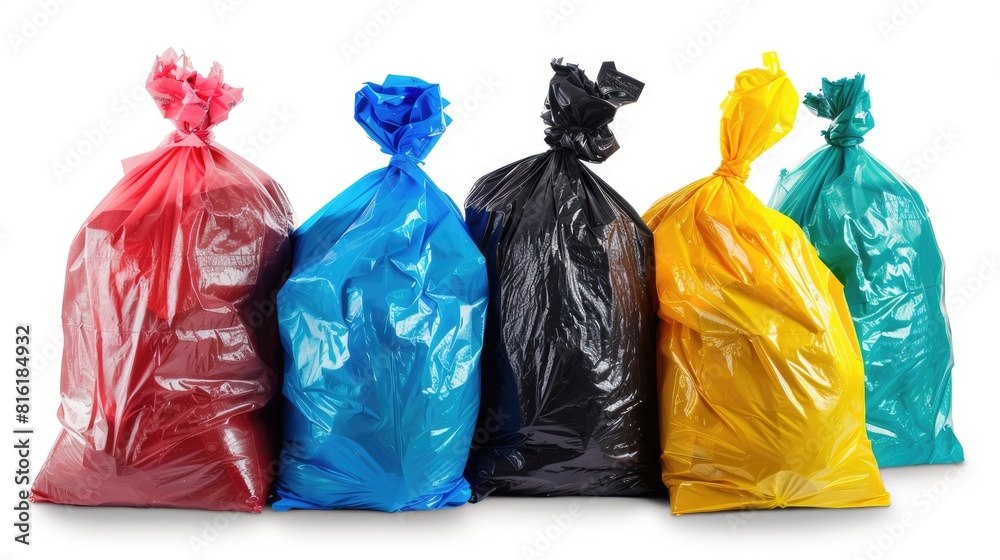 Garbage bags isolated against white background with clipping path Garbage bags isolated against white background with clipping path