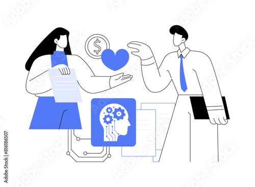 AI-Analyzed Impact Reporting abstract concept vector illustration.