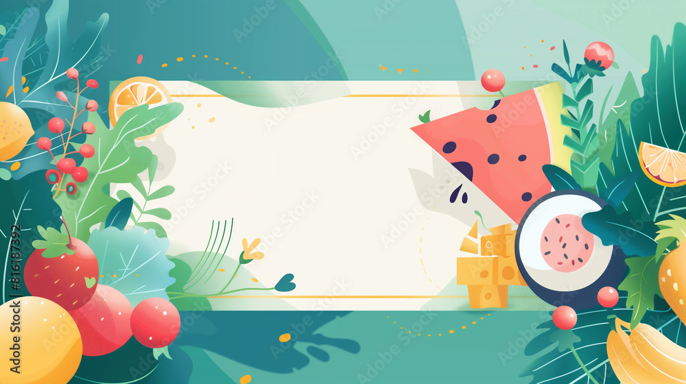 Naklejka premium Vibrant Fruit and Vegetable Background
