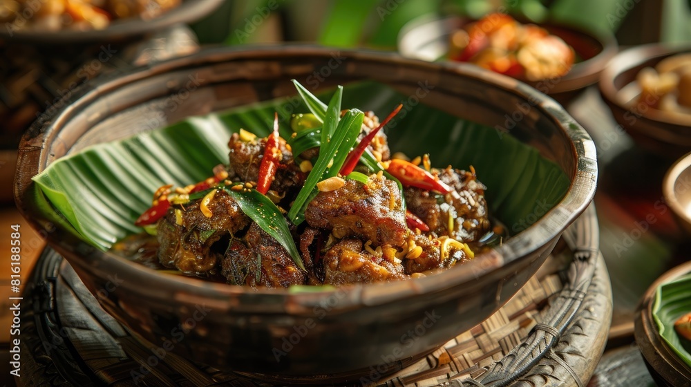 A lupis takjil dish presented on a wooden surface A lupis takjil dish presented on a wooden surface
