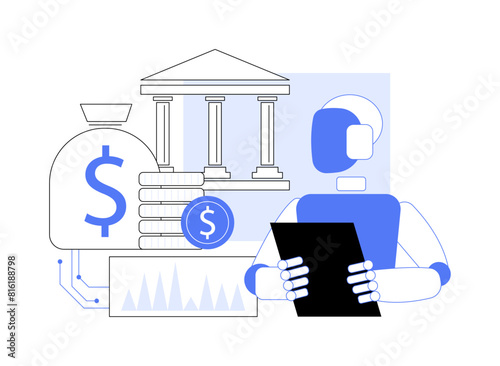 AI-Driven Public Finance abstract concept vector illustration.