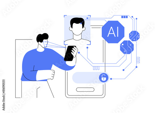 AI-Streamlined Identity Verification abstract concept vector illustration.