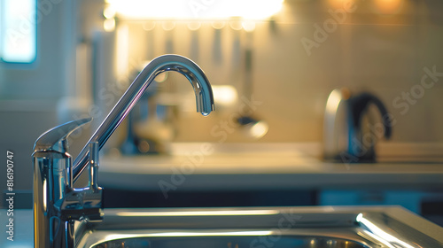 Modern kitchen a picture of a faucet : Generative AI