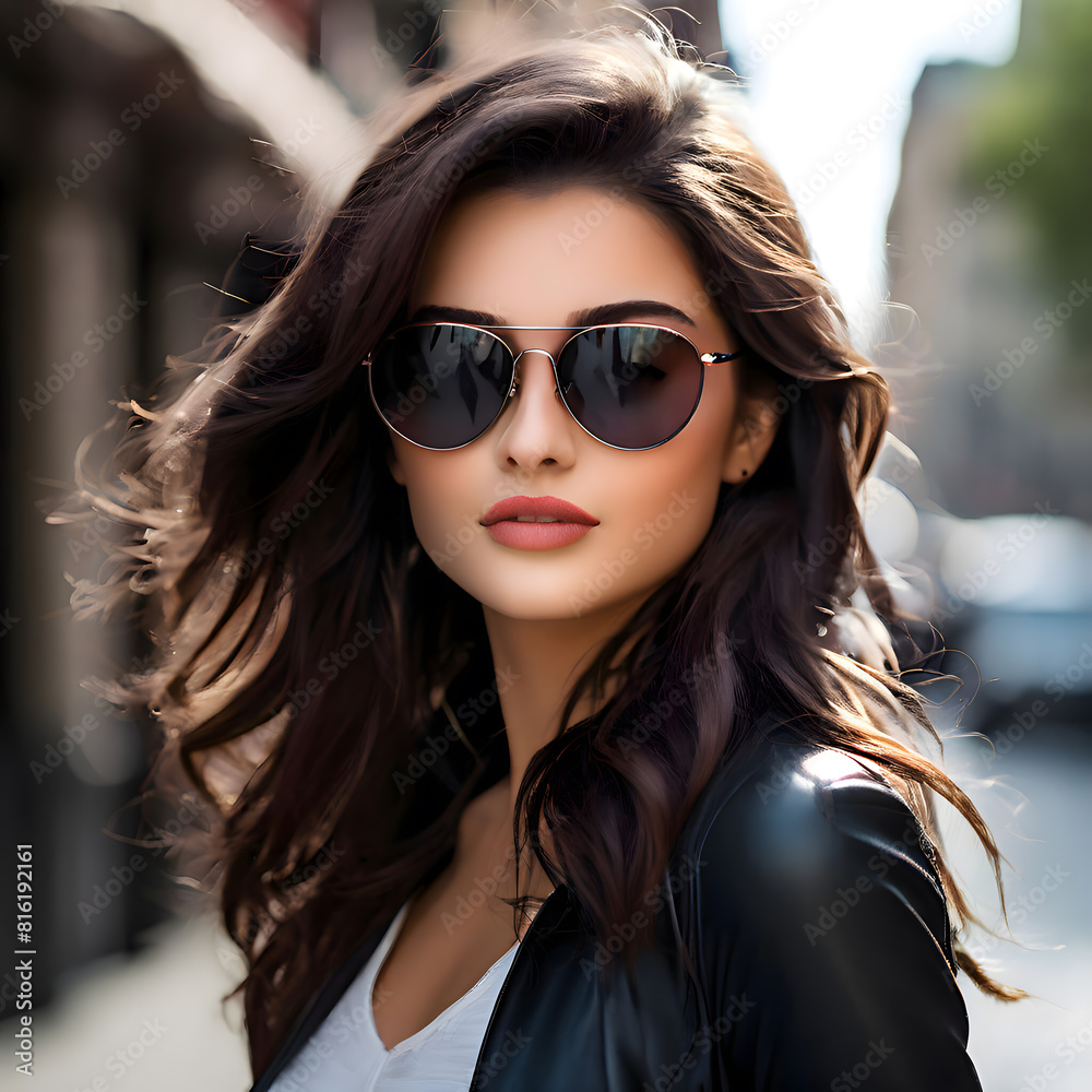 a beautiful young woman in sunglasses
