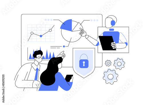 AI-Driven Security Training abstract concept vector illustration.