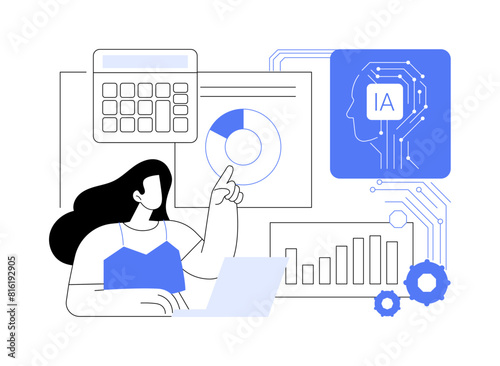 AI-Driven Budget Management abstract concept vector illustration.