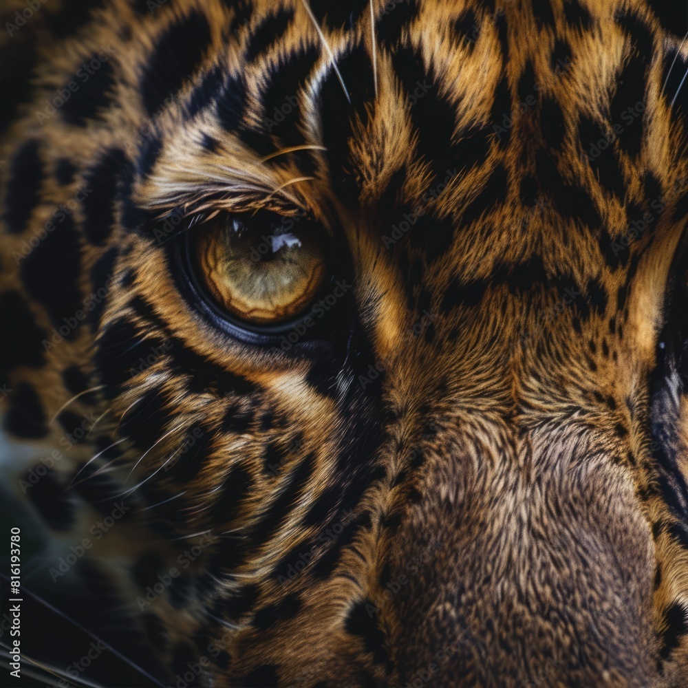 leopard eyes close up.