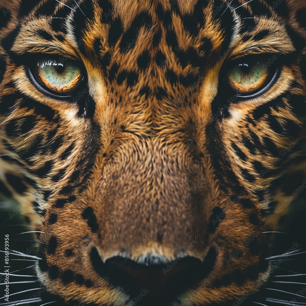 leopard eyes close up.