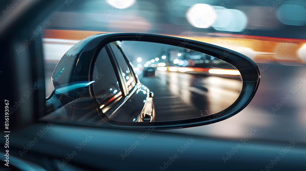 Road in the sideview mirror of a car : Generative AI Road in the sideview mirror of a car : Generative AI