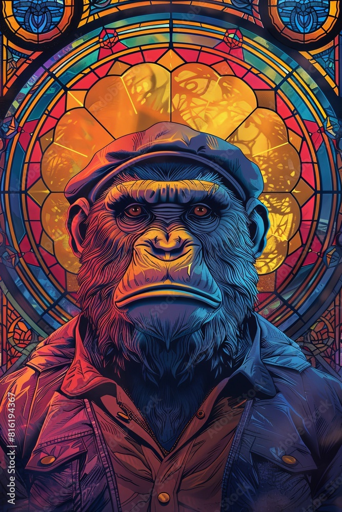 A man wearing a hat and a cap is staring at the camera A man wearing a hat and a cap is staring at the camera