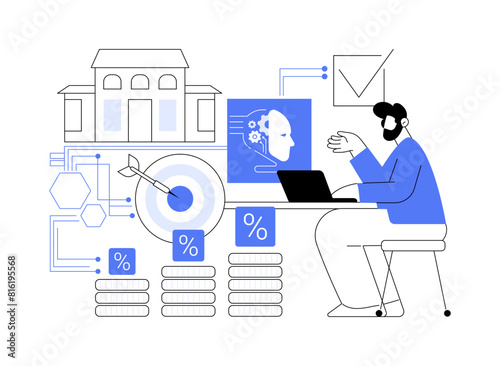 AI-Backed Mortgage Decisions abstract concept vector illustration.