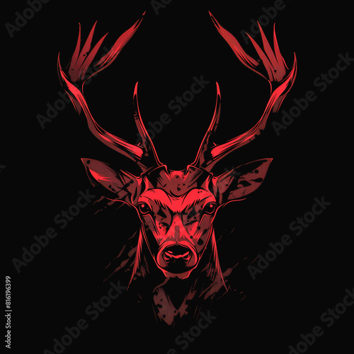 Red Deer Art Illustration