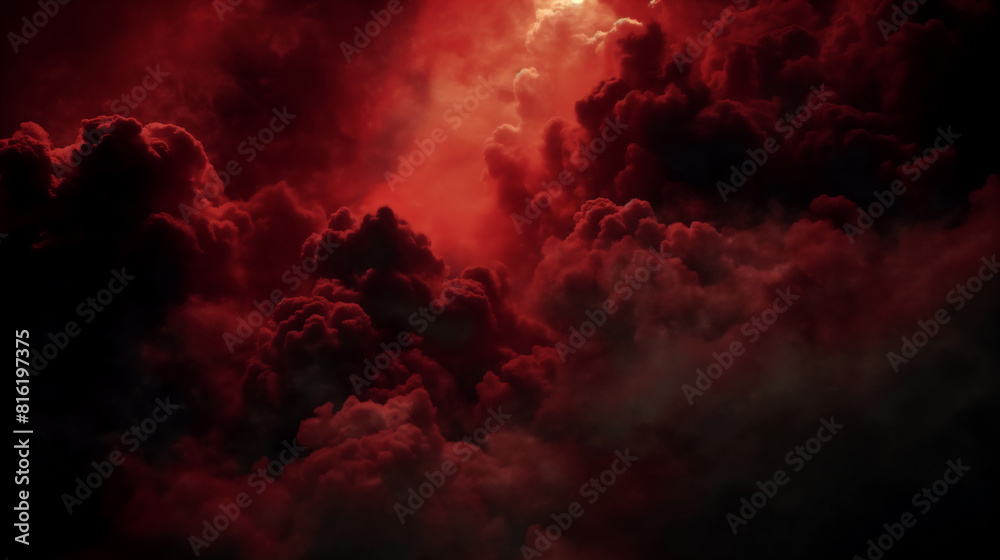 Fototapeta premium Dramatic red clouds in the sky
