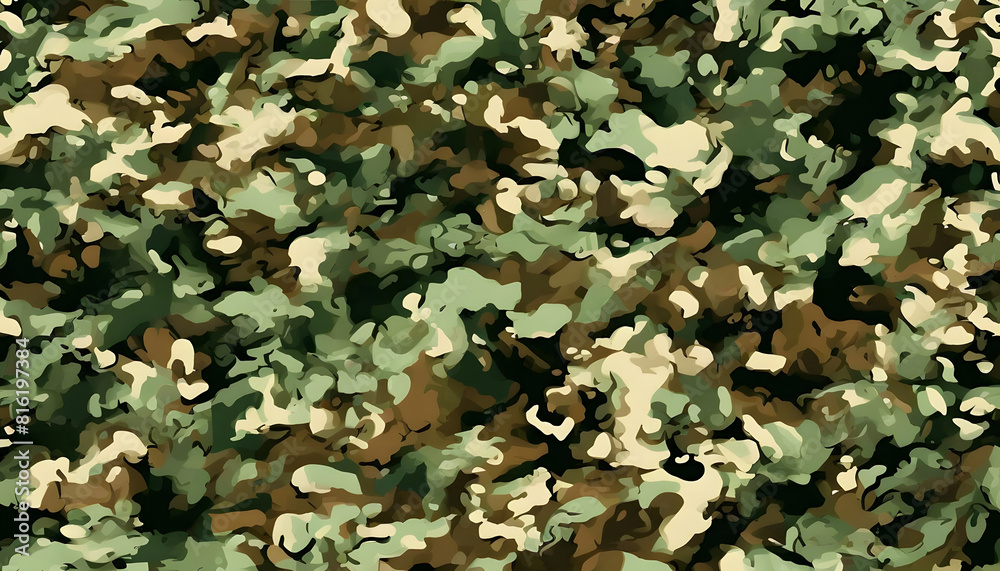 Camouflage green background, modern classic army pattern. Military uniform, street print
Camouflage green background, modern classic army pattern. Military uniform, street print