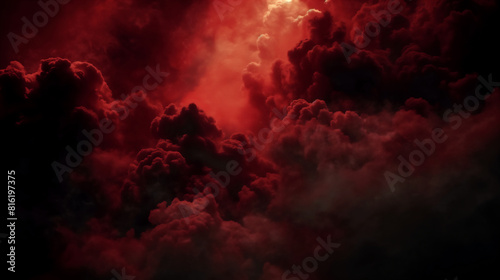 Dramatic red clouds in the sky