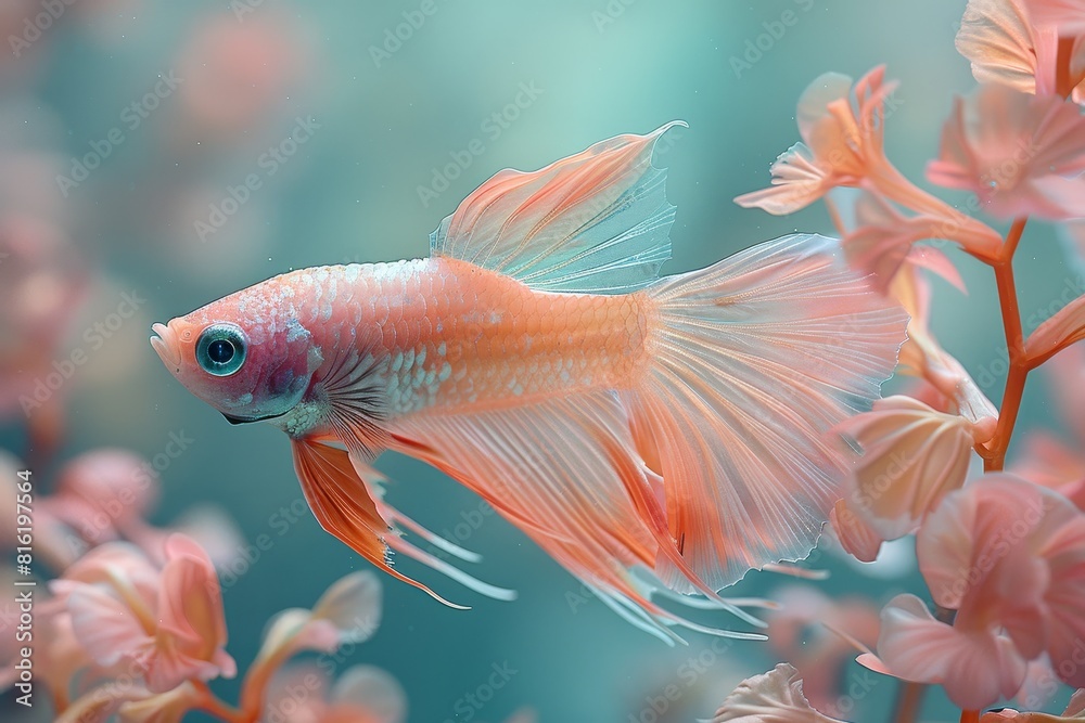 Siamese Fighting Fish (Betta splendens) in aggressive postures, capturing dynamic movement. Siamese Fighting Fish (Betta splendens) in aggressive postures, capturing dynamic movement.
