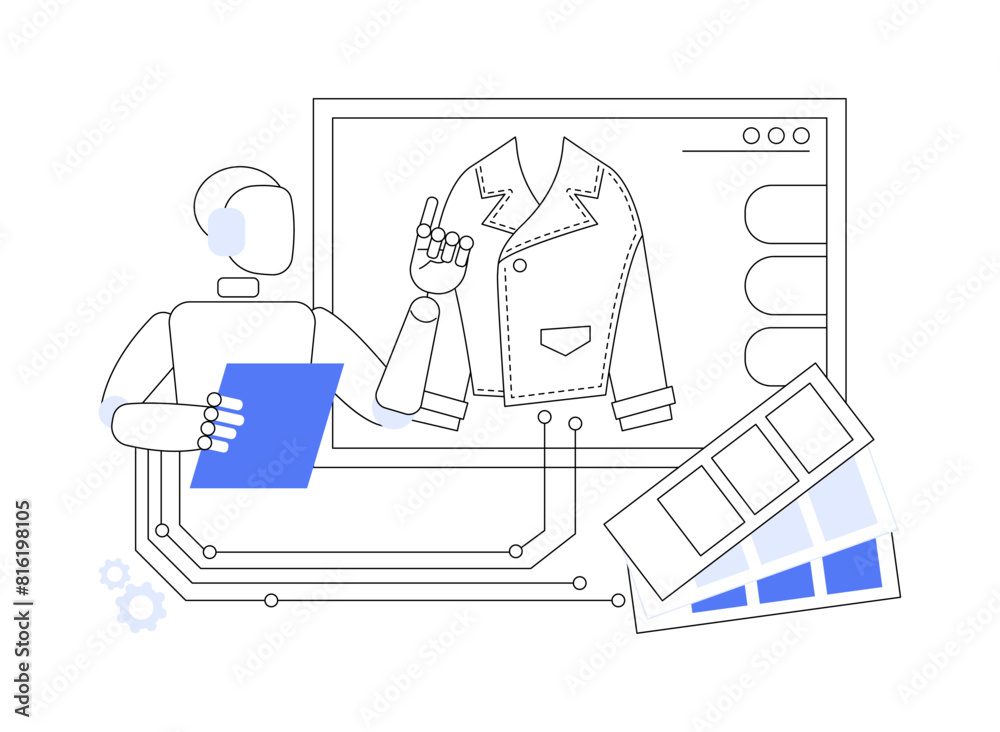AI-Enhanced Fashion Design abstract concept vector illustration. AI-Enhanced Fashion Design abstract concept vector illustration.
