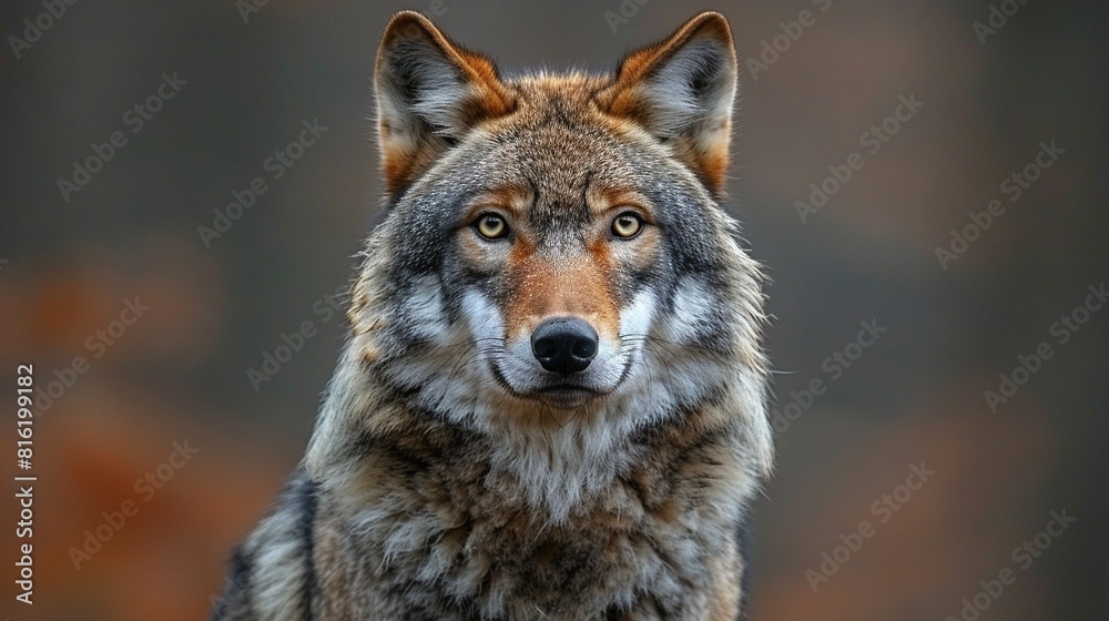 Wolf's Face Close-Up with Blurred Background Wolf's Face Close-Up with Blurred Background