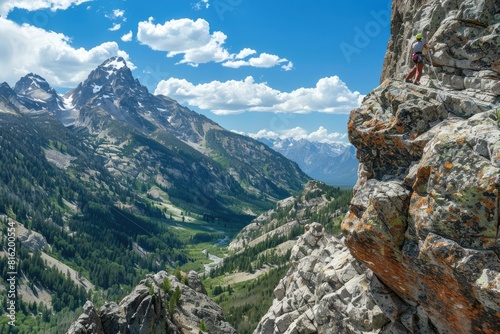 Cliff Ledge. Grand Teton National Park Mountain Vista in Wyoming