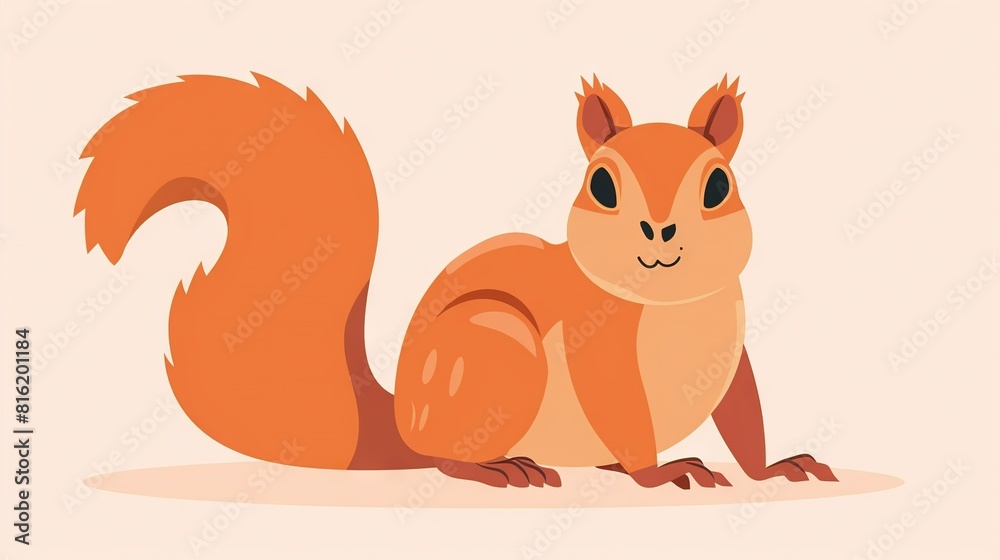 A red squirrel is seated on the ground, leaning back with its front paws resting on its hind legs, and gazing at the camera with surprise A red squirrel is seated on the ground, leaning back with its front paws resting on its hind legs, and gazing at the camera with surprise